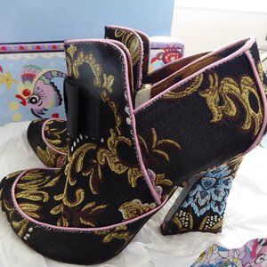 Irregular Choice Lovingly Gazing Black High Heeled Boots EU 38 / UK 5
